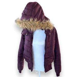 Burgundy Puffer Jacket Size M